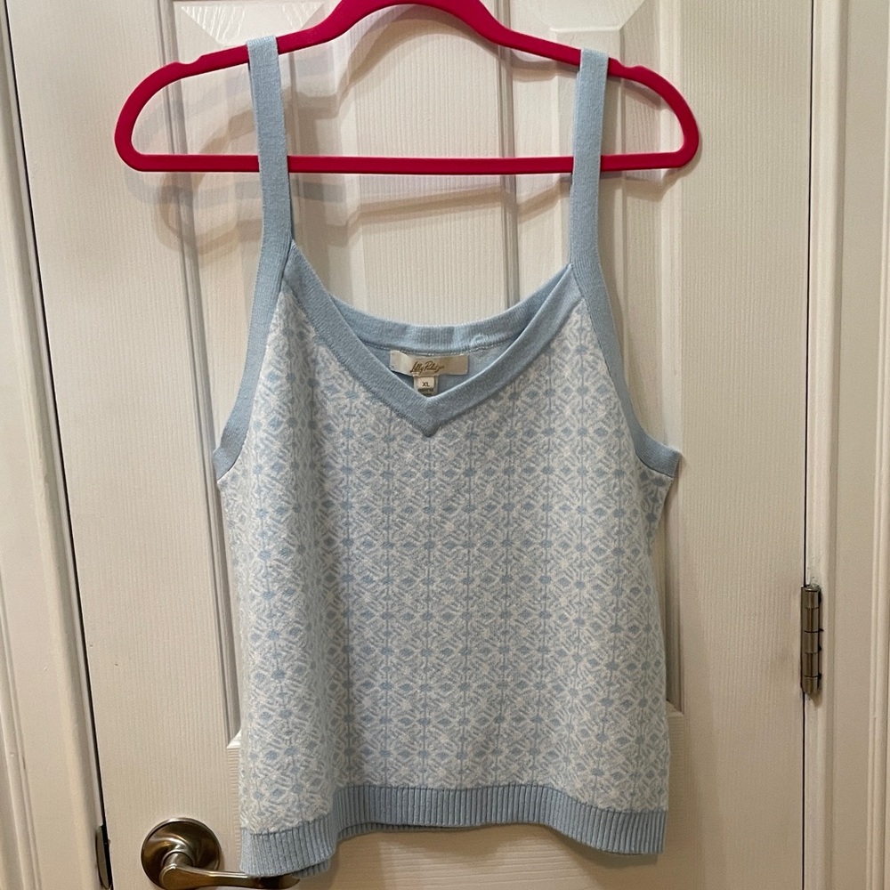 Lilly Pulitzer Light Blue Patterned Camisole - image 1